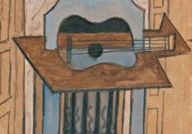 'Naturaleza muerta con guitarra', obra de Pablo Picasso desaparecida.